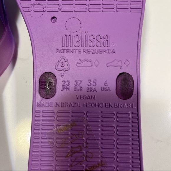 Melissa Purple Flip Flops 6 - Picture 6 of 6